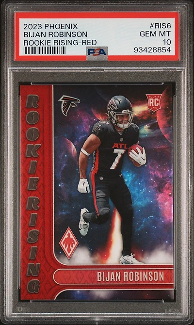2023 Panini Phoenix Rookie Rising Ris6 Bijan Robinson Red PSA 10