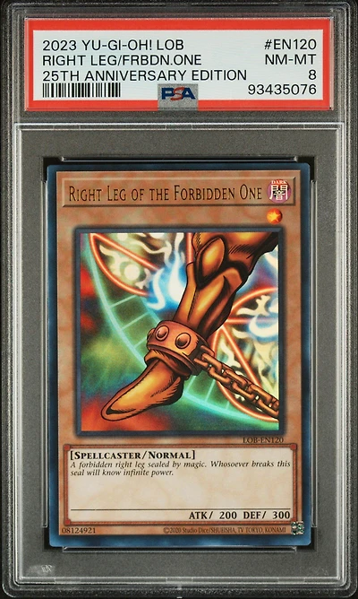 2023 Yu-gi-oh! Legend Of Blue Eyes White Dragon 25th Anniversary Edition En120 Right Leg Of The Forbidden One PSA 8