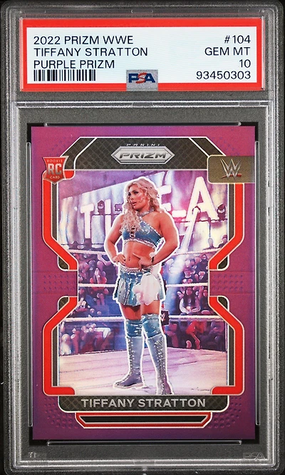 2022 Panini Prizm Wwe 104 Tiffany Stratton Purple Prizm PSA 10