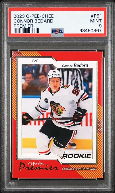 2023 Upper Deck O-pee-chee O-pee-chee Premier P91 Connor Bedard PSA 9