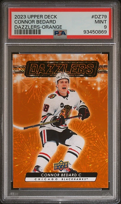 2023 Upper Deck Dazzlers Dz79 Connor Bedard Orange PSA