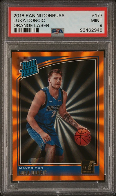 2018 Panini Donruss 177 Luka Doncic Orange Laser PSA 9