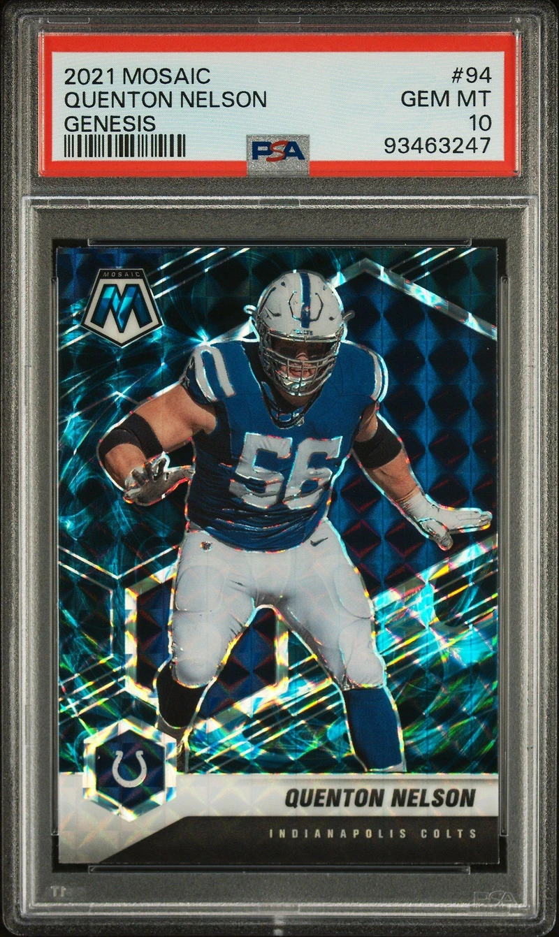 2021 Panini Mosaic 94 Quenton Nelson Genesis PSA 10