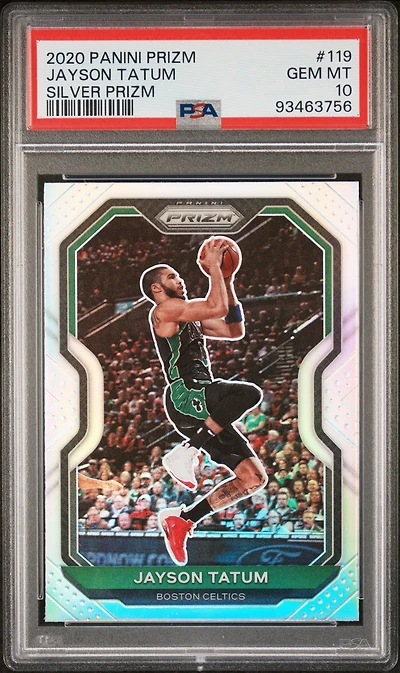 2020 Panini Prizm 119 Jayson Tatum Silver Prizm PSA 10