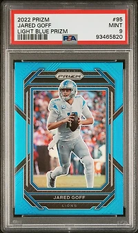 2022 Panini Prizm 95 Jared Goff Light Blue Prizm PSA 9