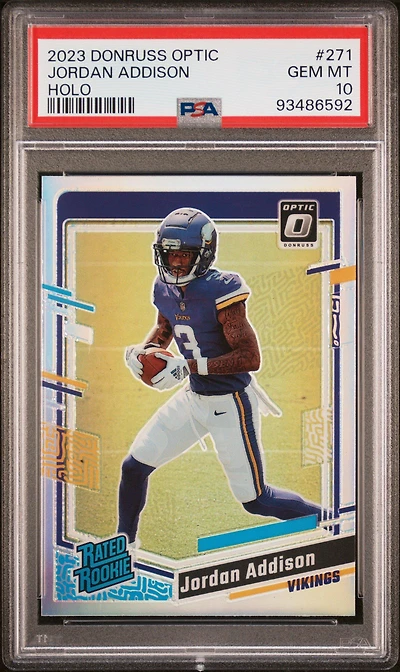 2023 Panini Donruss Optic 271 Jordan Addison Holo PSA 10
