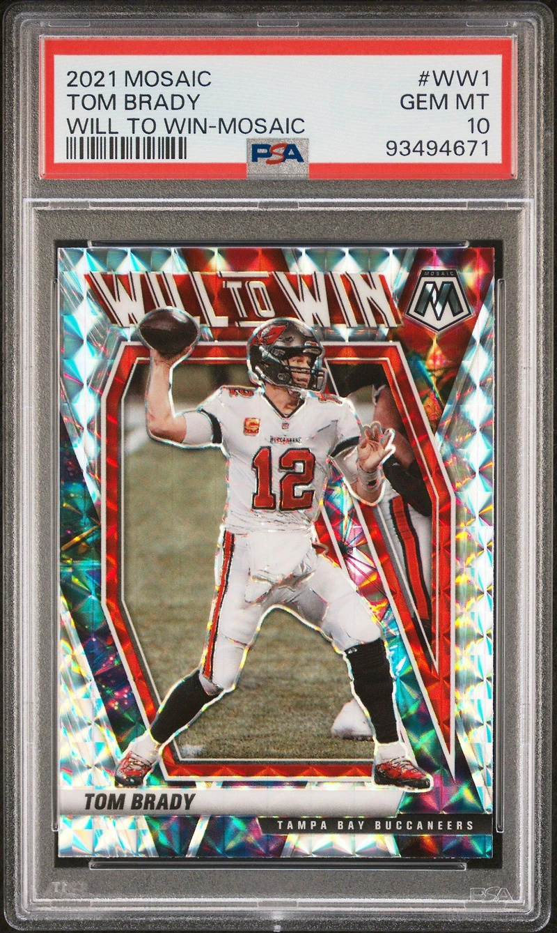 2021 Panini Mosaic Will To Win Ww1 Tom Brady Mosaic PSA 10