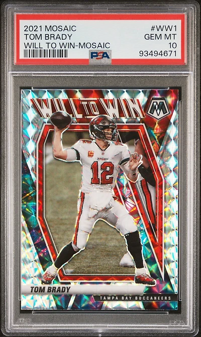 2021 Panini Mosaic Will To Win Ww1 Tom Brady Mosaic PSA 10