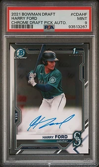2021 Bowman Draft Chrome Draft Pick Autographs Cdahf Harry Ford PSA 9