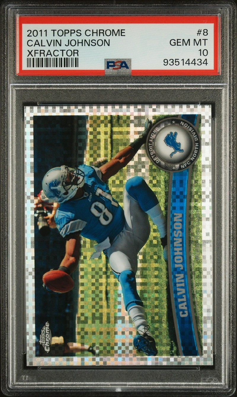 2011 Topps Chrome 8 Calvin Johnson Xfractor PSA 10