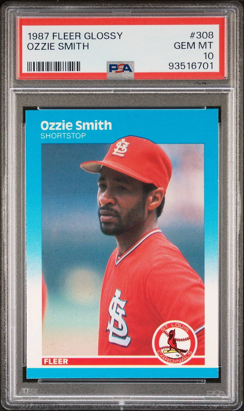 1987 Fleer Glossy 308 Ozzie Smith PSA 10