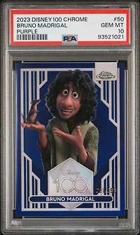 2023 Topps Chrome Disney100 50 Bruno Madrigal Purple PSA 10