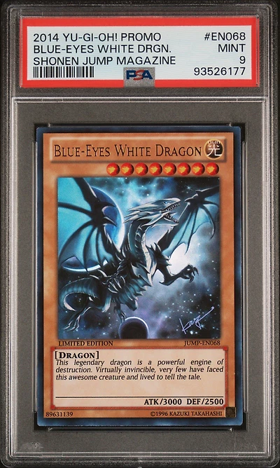 2014 Yu-gi-oh! Promo Shonen Jump Magazine En068 Blue-eyes White Dragon PSA