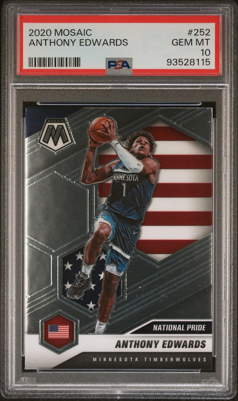 2020 Panini Mosaic 252 Anthony Edwards PSA 10