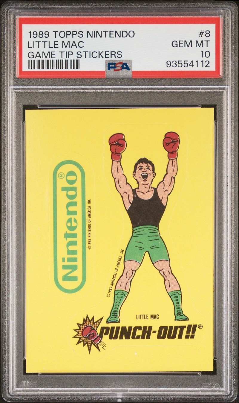 1989 Topps Nintendo Game Tip Stickers 8 Little Mac PSA 10