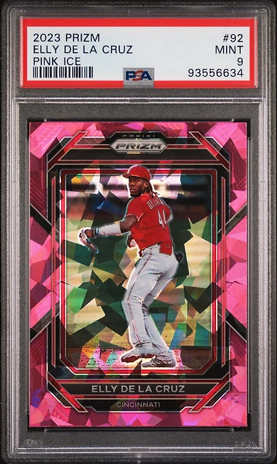 2023 Panini Prizm 92 Elly De La Cruz Pink Ice PSA 9