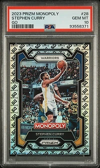 2023 Panini Prizm Monopoly 28 Stephen Curry Go PSA 10