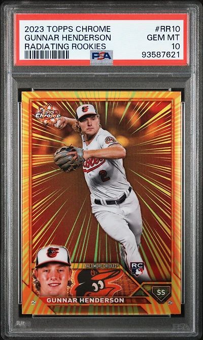 2023 Topps Chrome Radiating Rookies Rr10 Gunnar Henderson PSA 10