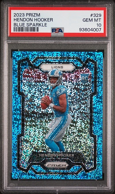 2023 Panini Prizm 329 Hendon Hooker Blue Sparkle PSA 10