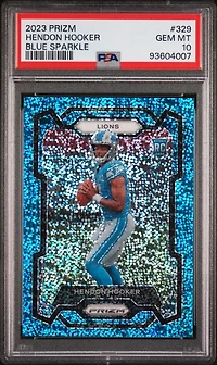 2023 Panini Prizm 329 Hendon Hooker Blue Sparkle PSA 10