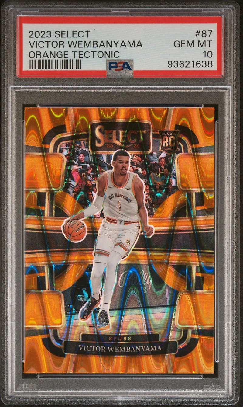 2023 Panini Select 87 Victor Wembanyama Orange Tectonic PSA 10