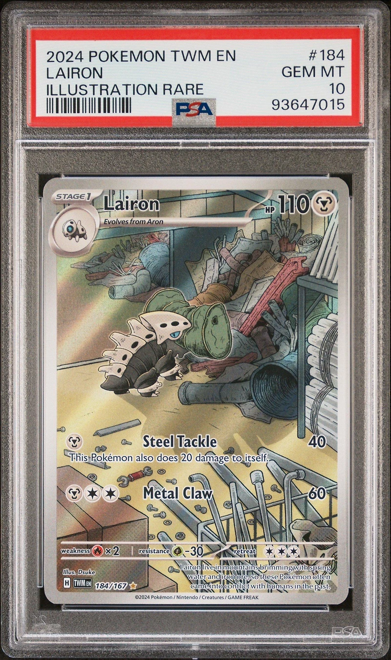 2024 Pokemon Twm En-twilight Masquerade 184 Lairon Illustration Rare PSA
