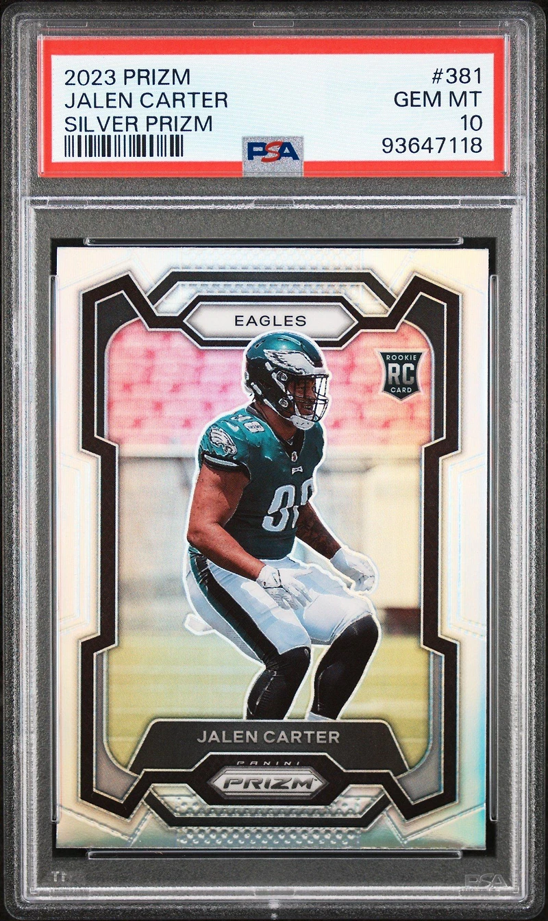 2023 Panini Prizm 381 Jalen Carter Silver Prizm PSA 10