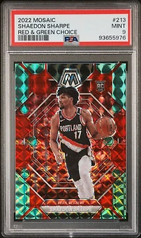 2022 Panini Mosaic 213 Shaedon Sharpe Red & Green Choice PSA 9