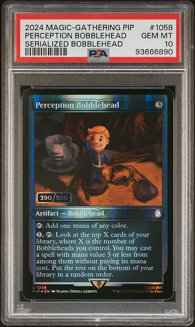 2024 Magic The Gathering Fallout 1058 Perception Bobblehead Serialized Bobblehead PSA 10