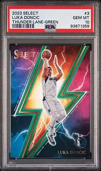 2023 Panini Select Thunder Lane 3 Luka Doncic Green Prizm PSA 10