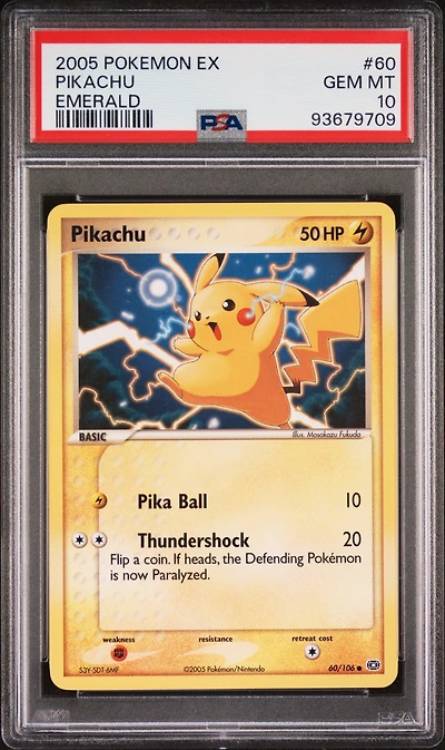 2005 Pokemon Ex Emerald 60 Pikachu PSA 10