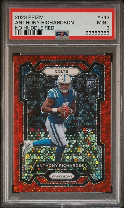 2023 Panini Prizm 343 Anthony Richardson No Huddle Red PSA 9