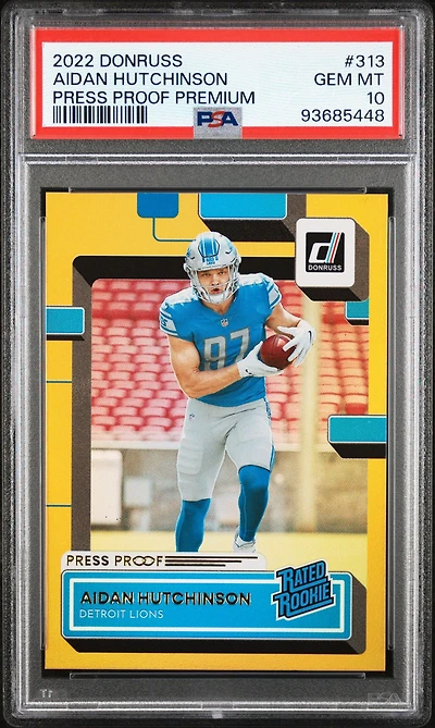 2022 Panini Donruss 313 Aidan Hutchinson Press Proof Premium PSA 10