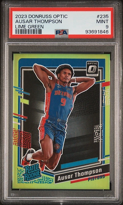 2023 Panini Donruss Optic 235 Ausar Thompson Lime Green PSA 9