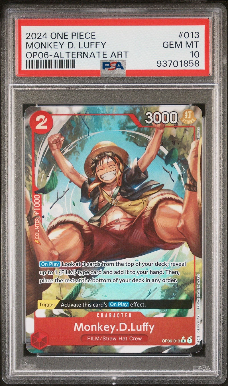 2024 One Piece Wings Of The Captain 013 Monkey D. Luffy Alternate Art PSA 10