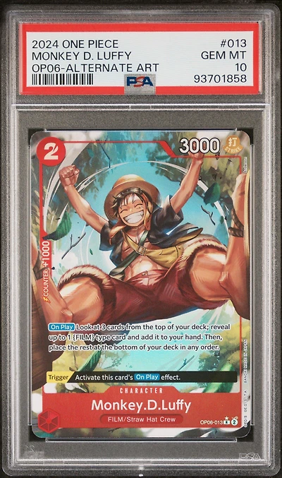 2024 One Piece Wings Of The Captain 013 Monkey D. Luffy Alternate Art PSA 10