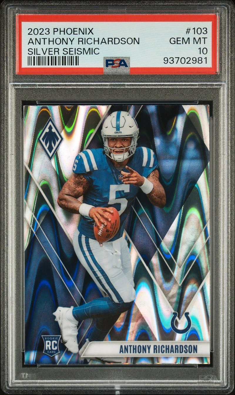 2023 Panini Phoenix 103 Anthony Richardson Silver Seismic PSA 10