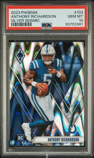2023 Panini Phoenix 103 Anthony Richardson Silver Seismic PSA 10