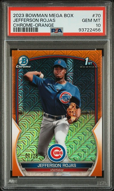 2023 Bowman Mega Box Chrome 70 Jefferson Rojas Orange PSA 10