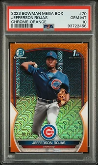 2023 Bowman Mega Box Chrome 70 Jefferson Rojas Orange PSA 10