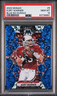 2023 Panini Mosaic 5 Kurt Warner Blue No Huddle PSA 10