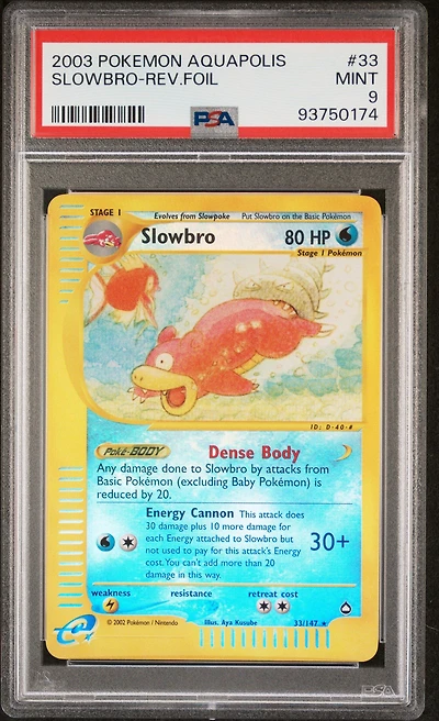 2003 Pokemon Aquapolis 33 Slowbro-reverse Foil PSA 9