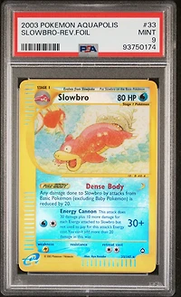2003 Pokemon Aquapolis 33 Slowbro-reverse Foil PSA 9