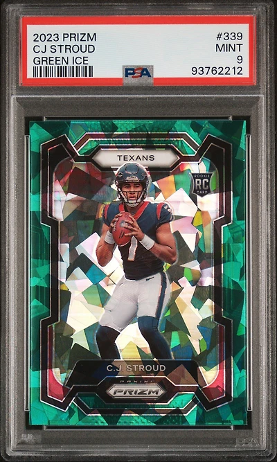 2023 Panini Prizm 339 Cj Stroud Green Ice PSA 9