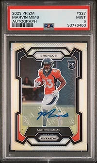 2023 Panini Prizm 327 Marvin Mims Autograph PSA 9