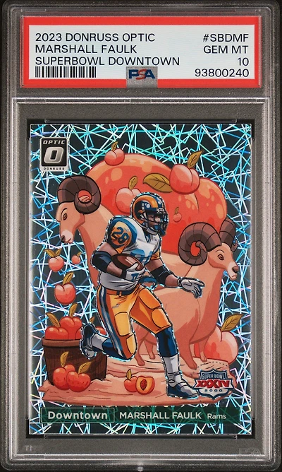 2023 Panini Donruss Optic Super Bowl Downtown Sbdmf Marshall Faulk PSA 10