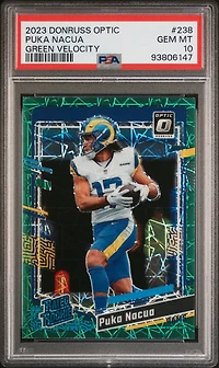 2023 Panini Donruss Optic 238 Puka Nacua Green Velocity PSA 10