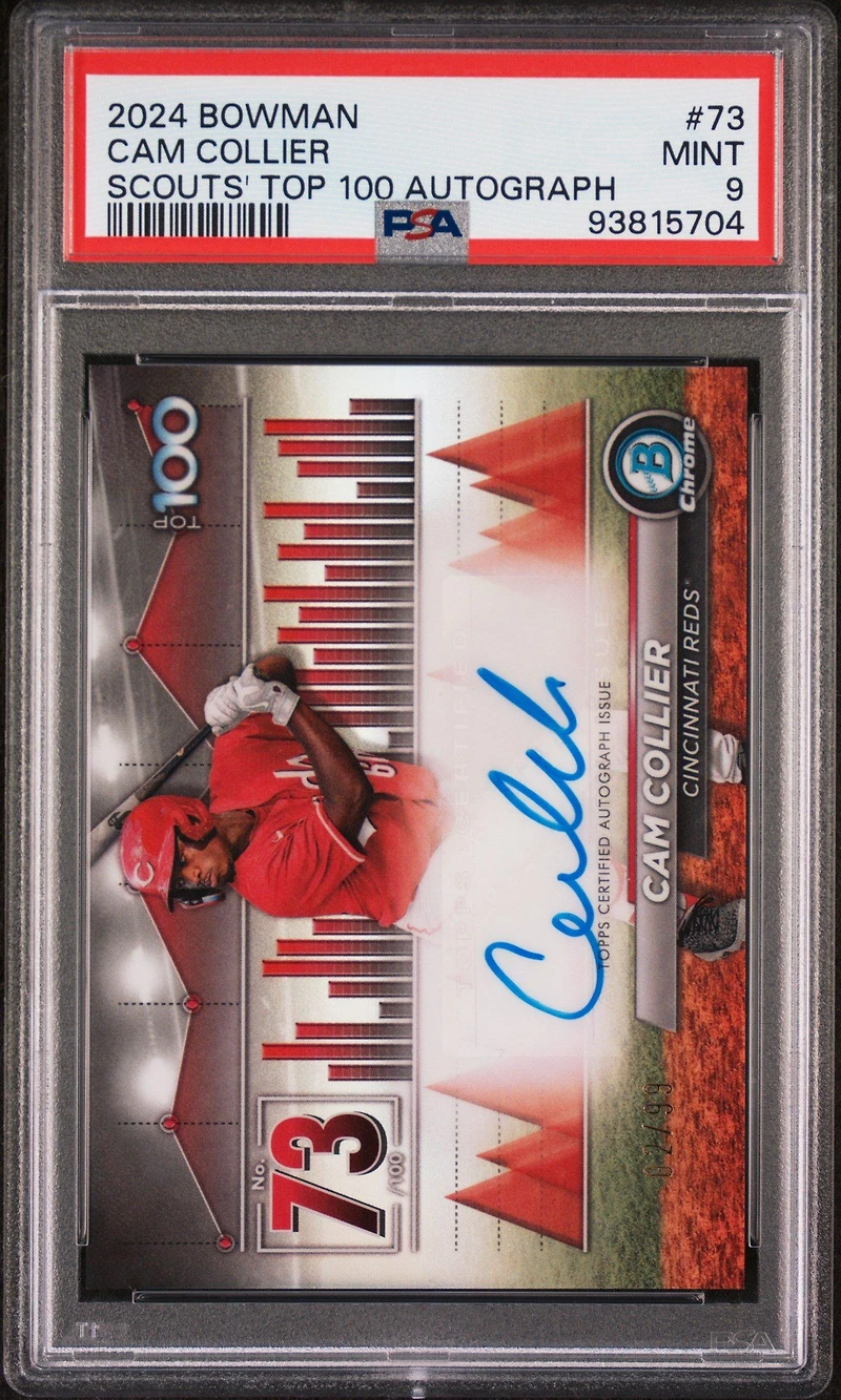 2024 Bowman Bowman Scouts' Top 100 Autographs 73 Cam Collier PSA 9