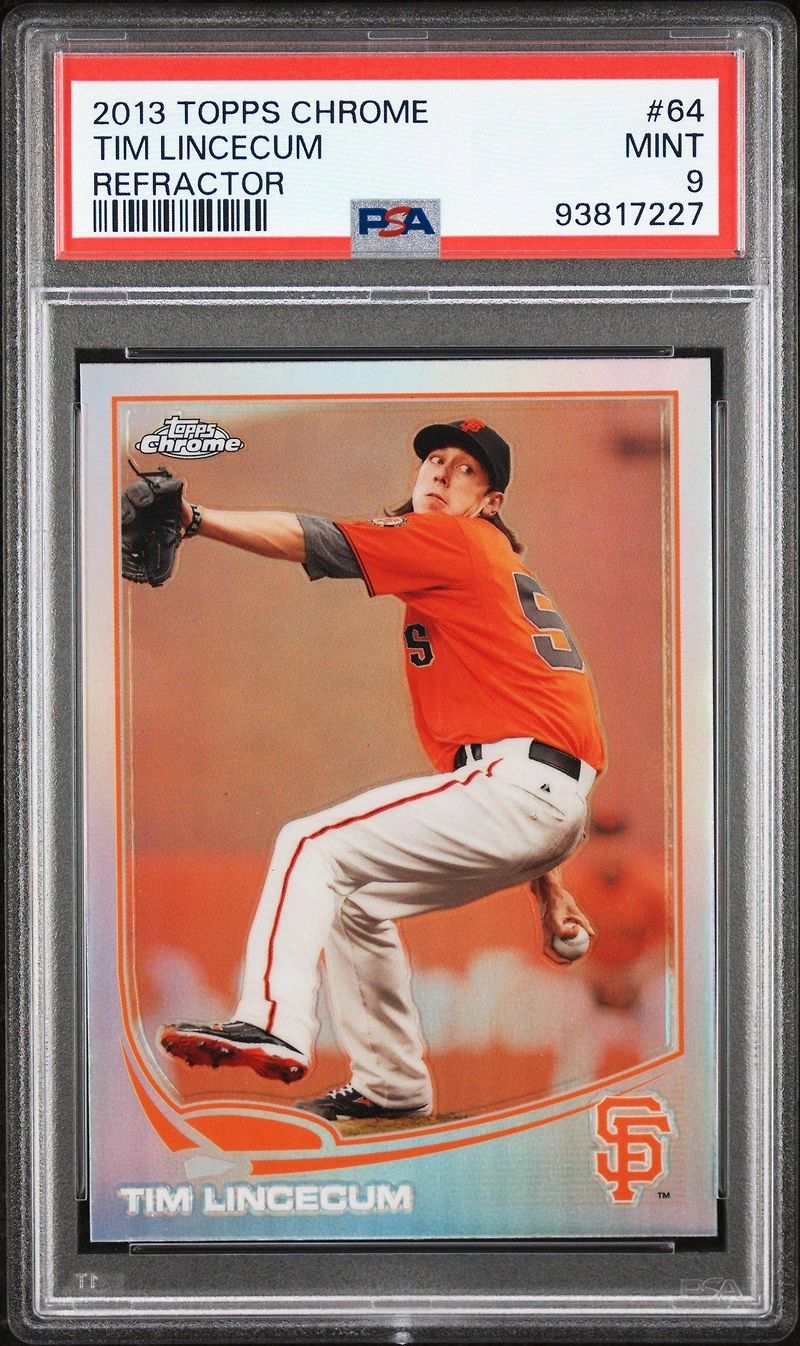 2013 Topps Chrome 64 Tim Lincecum Refractor PSA 9