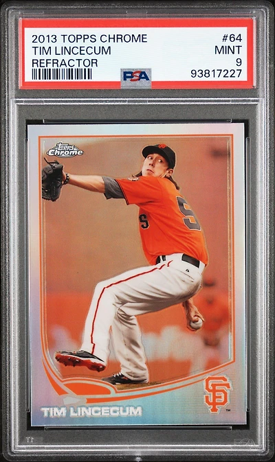 2013 Topps Chrome 64 Tim Lincecum Refractor PSA 9